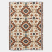 Southwestern Geometric Diamond Pattern スローブランケット (正面縦)