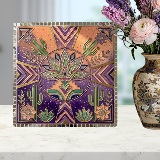 Southwestern Geometric Floral Cactus Desert タイル