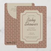 Southwestern Geometric Gender Neutral Brown Beige 招待状 (正面/裏面)