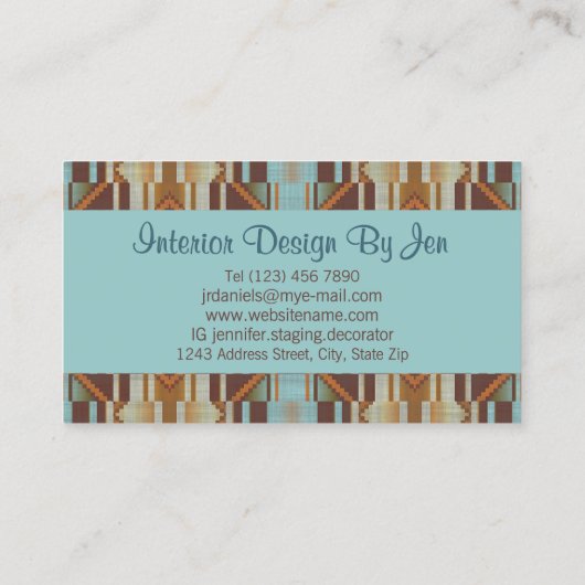 Southwestern Geometric Interior Consultant 名刺 (裏面)