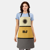 Southwestern Goldenrod Yellow Personalized Apron エプロン (着用した状態)