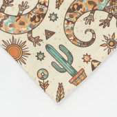 Southwestern Lizards フリースブランケット (角)