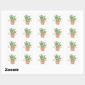  Southwestern Merry Christmas Cactus スティッカー スクエアシール (シート)