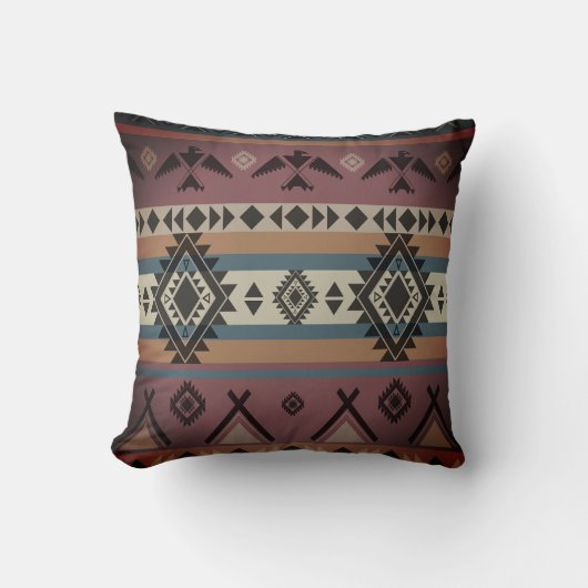 Southwestern Native American Tribal Pattern クッション (正面)