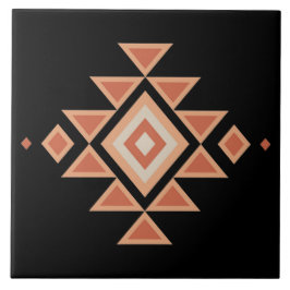 Southwestern Native Black and Desert Orange タイル