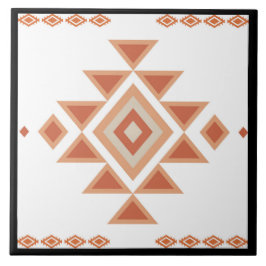 Southwestern Native Black and Desert Orange タイル