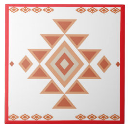 Southwestern Native Red and Desert Orange タイル