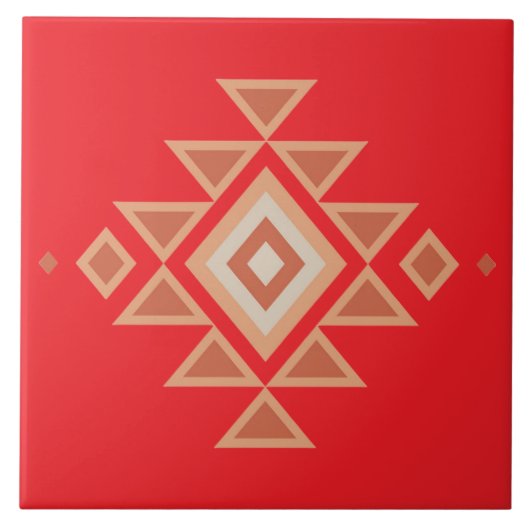 Southwestern Native Red and Desert Orange タイル (正面)