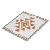 Southwestern Native Sage Green and Desert Orange タイル (側面)