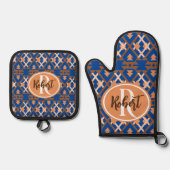 Southwestern Oasis Aztec Geometric 鍋つかみ&鍋敷きセット (正面)