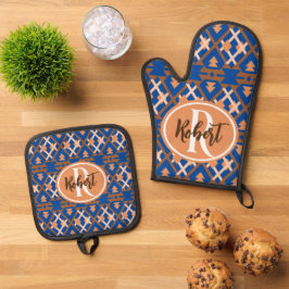 Southwestern Oasis Aztec Geometric 鍋つかみ&鍋敷きセット