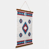 Southwestern Patriotic Red Blue White Rustic Weste 吊り下げ型タペストリー (傾斜あり)