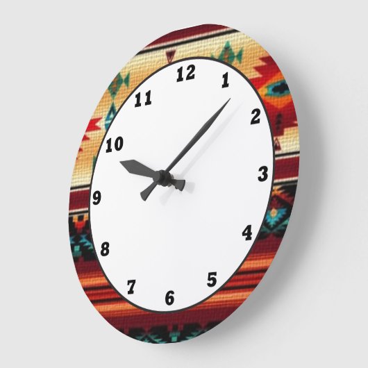 Southwestern pattern fun wall clock ラージ壁時計 (傾斜)
