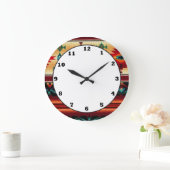 Southwestern pattern fun wall clock ラージ壁時計 (ホーム)