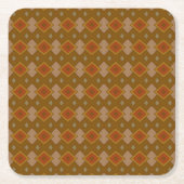 Southwestern Rustic Diamond Pattern スクエアペーパーコースター (正面)