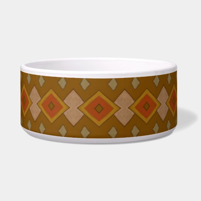 Southwestern Rustic Diamond Pattern ボウル (正面)