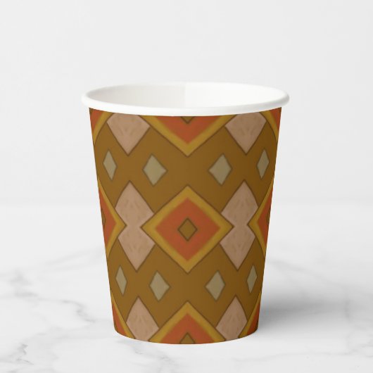 Southwestern Rustic Diamond Pattern 紙コップ (左)