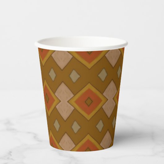 Southwestern Rustic Diamond Pattern 紙コップ (正面)
