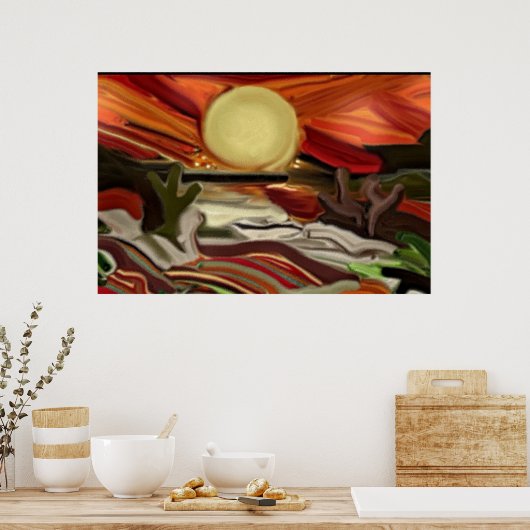 Southwestern Skies Abstract Art ポスター (キッチン)