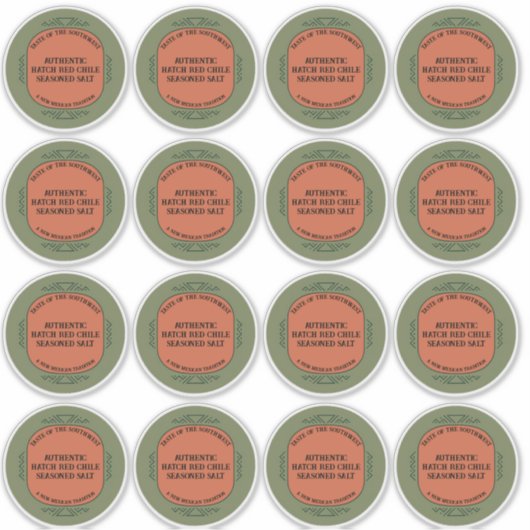 Southwestern Style Custom Jar Box Tin Label Set シール (正面)