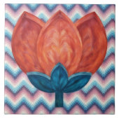 Southwestern Style Tulip Flower Decorative Tile タイル (正面)