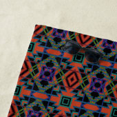 Southwestern Symmetrical Tiled Pattern Line Art ビーチタオル (インサイチュ)