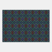 Southwestern Symmetrical Tiled Pattern Line Art ラッピングペーパーシート (正面2)