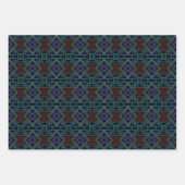 Southwestern Symmetrical Tiled Pattern Line Art ラッピングペーパーシート (正面)