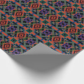 Southwestern Symmetrical Tiled Pattern Line Art ラッピングペーパー (角)