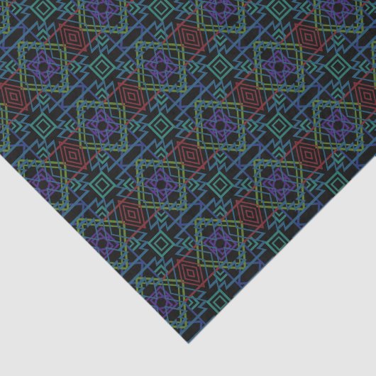 Southwestern Symmetrical Tiled Pattern Line Art 薄葉紙 (詳細)