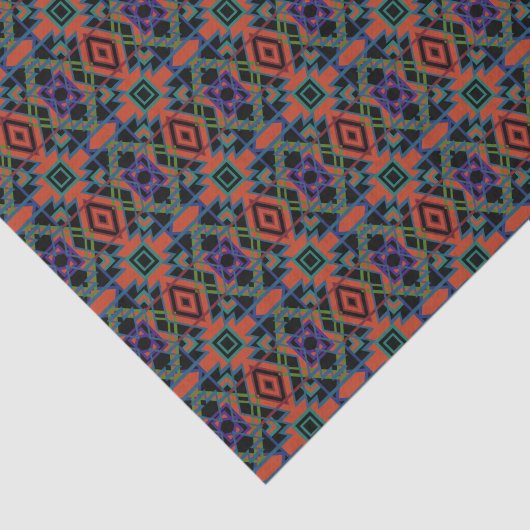 Southwestern Symmetrical Tiled Pattern Line Art 薄葉紙 (詳細)