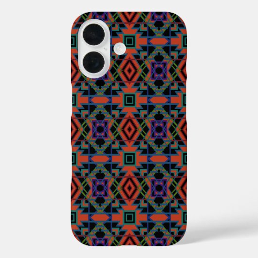 Southwestern Symmetrical Tiled Pattern Line Art Case-Mate iPhoneケース (裏面)