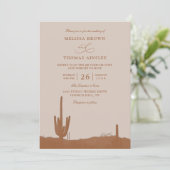 Southwestern Terracotta Desert QR Code Wedding 招待状 (スタンド正面)