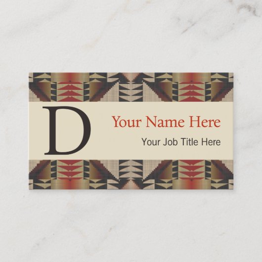 Southwestern Tribal Pattern Inspired Custom 名刺 (正面)