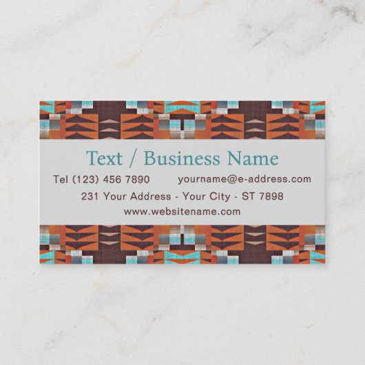 Southwestern Tribal Pattern Inspired Custom 名刺 (裏面)