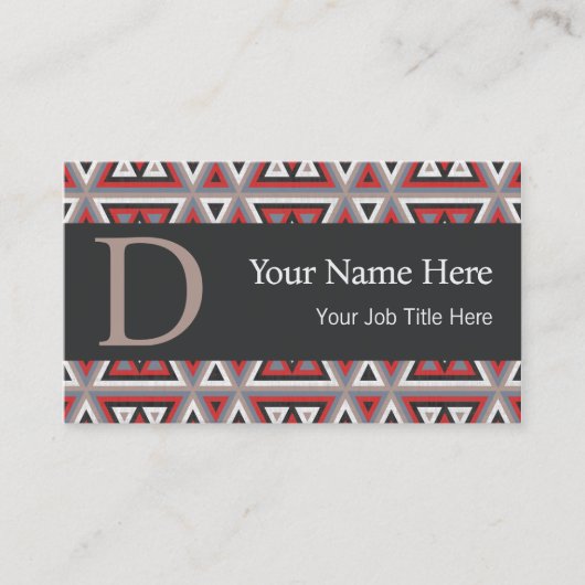 Southwestern Tribal Pattern Inspired Custom 名刺 (正面)