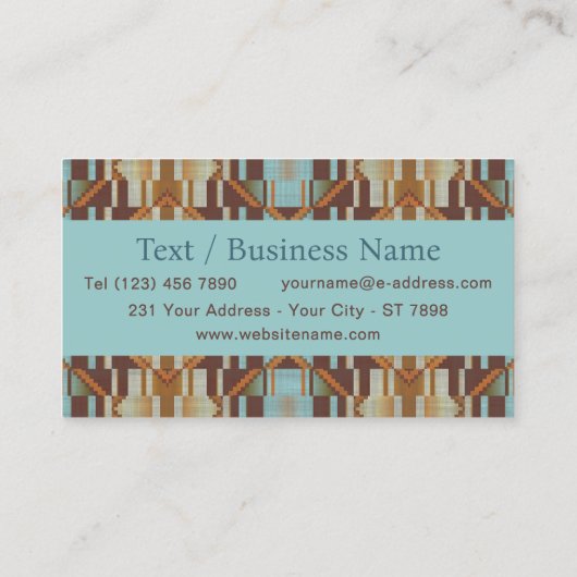 Southwestern Tribal Pattern Inspired Custom 名刺 (裏面)