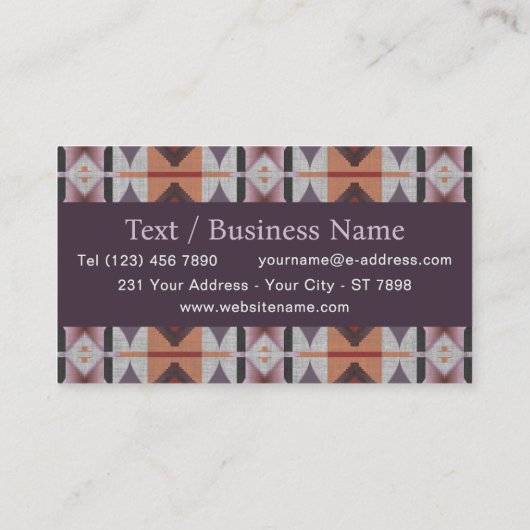 Southwestern Tribal Pattern Inspired Custom 名刺 (裏面)