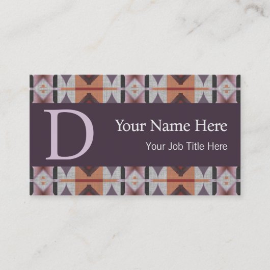 Southwestern Tribal Pattern Inspired Custom 名刺 (正面)