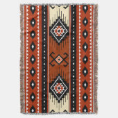 Southwestern Tribal Pattern Throw Boho Blanket スローブランケット (正面縦)