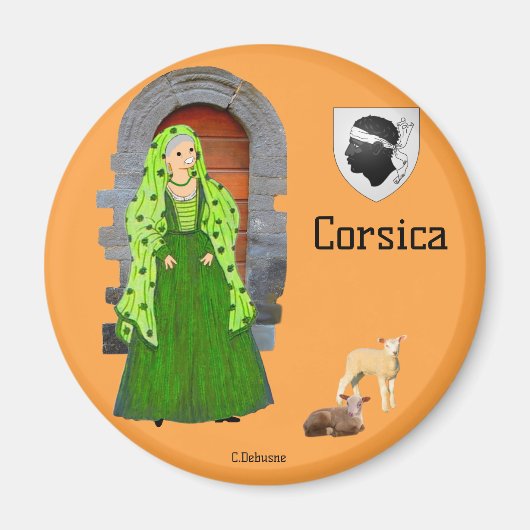 Souvenir de Corse, France マグネット (正面)