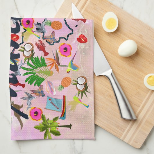 Souvenir de la Martinique キッチンタオル (四つ折り)