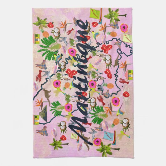 Souvenir de la Martinique キッチンタオル (縦)