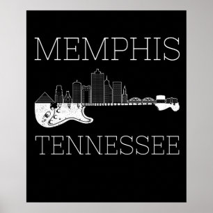 Souvenir Memphis Guitar Music Tennessee Memphis ポスター