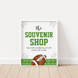 Souvenir Shop Football Birthday Favors Sign ポスター