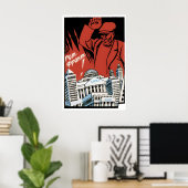 Soviet Anti Capitalist Poster Smash the banks! ポスター (ホームオフィス)