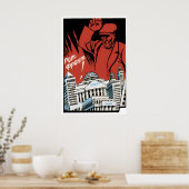 Soviet Anti Capitalist Poster Smash the banks! ポスター (キッチン)