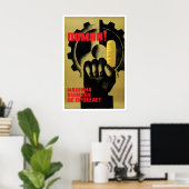 Soviet Health & Safety Poster Remember! Machines ポスター (ホームオフィス)