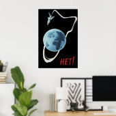 Soviet Poster No to war in space ポスター (ホームオフィス)