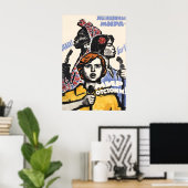 Soviet Propaganda Poster Against racial and gender ポスター (ホームオフィス)